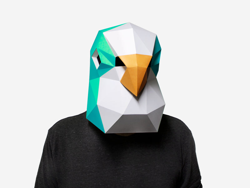 Budgie Bird Mask <br> DIY Paper Mask Template