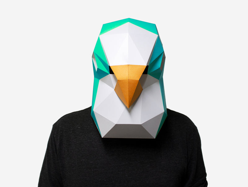 Budgie Bird Mask <br> DIY Paper Mask Template