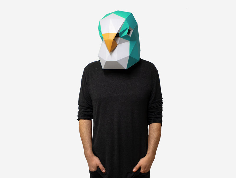 Budgie Bird Mask <br> DIY Paper Mask Template