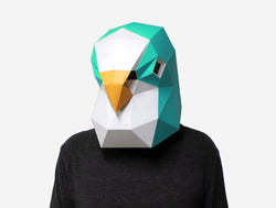 Budgie Bird Mask <br> DIY Paper Mask Template