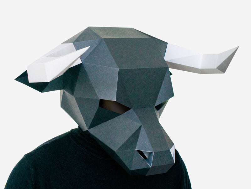 Bull Mask <br> DIY Paper Mask Template