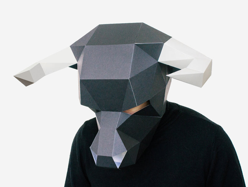 Bull Mask <br> DIY Paper Mask Template