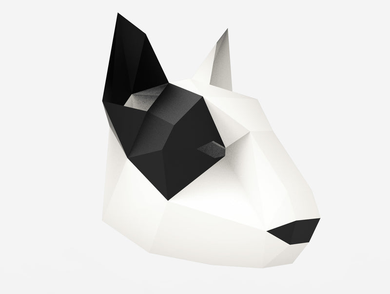 Bull Terrier Dog Mask <br> DIY Paper Mask Template