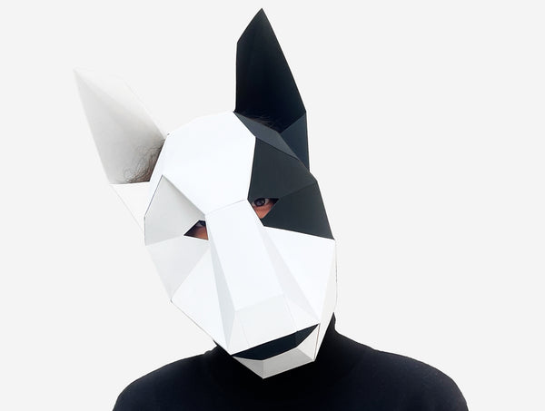 Bull Terrier Dog Mask <br> DIY Paper Mask Template