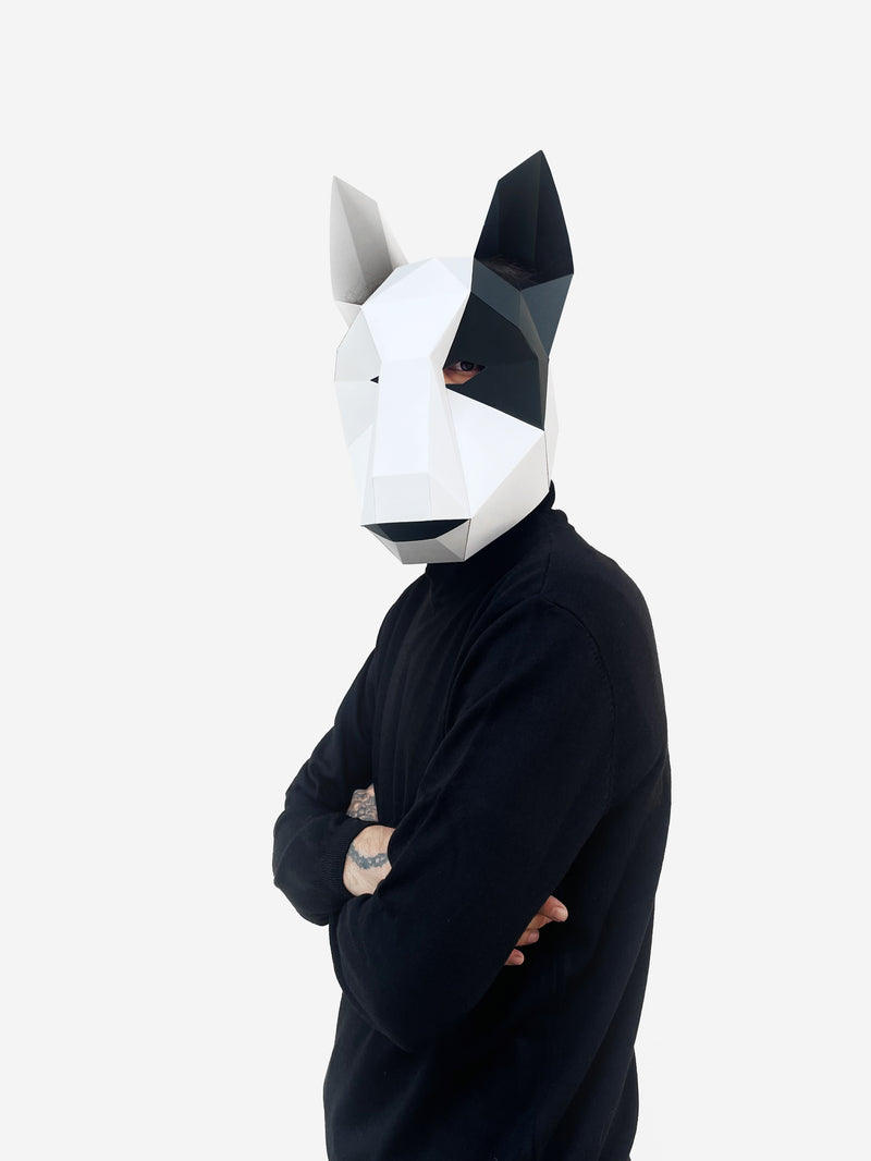 Bull Terrier Dog Mask <br> DIY Paper Mask Template