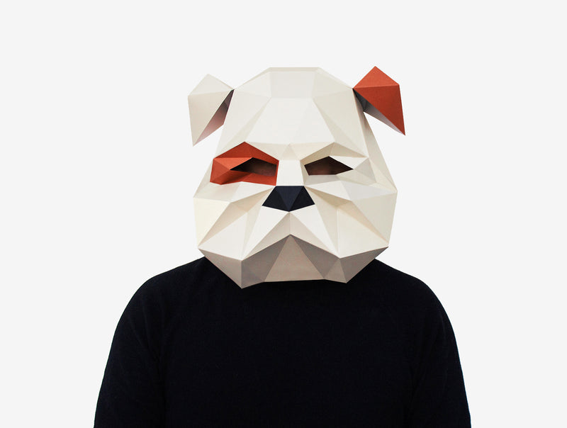 Bulldog Dog Mask <br> DIY Paper Mask Template