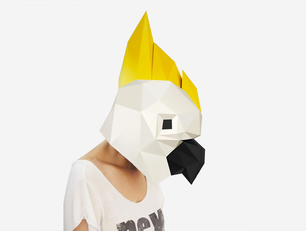 Cockatoo Mask <br> DIY Paper Mask Template