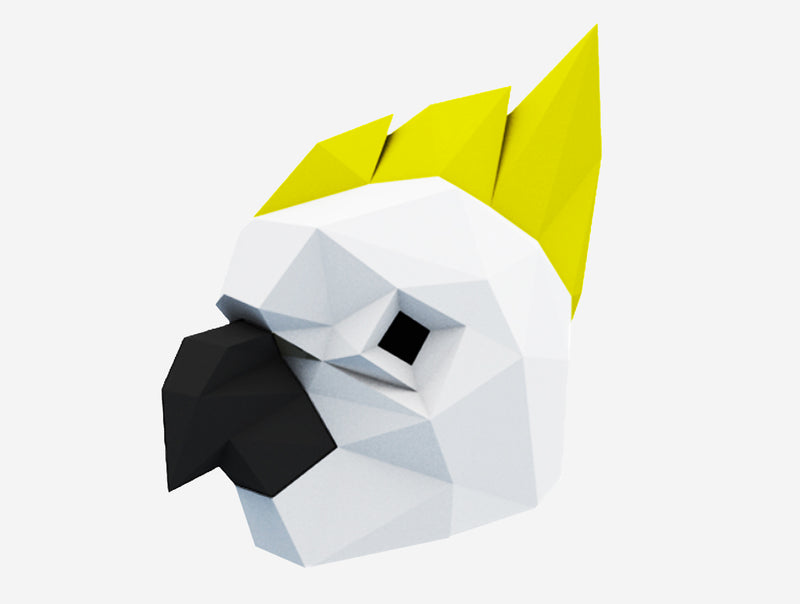 Cockatoo Mask <br> DIY Paper Mask Template