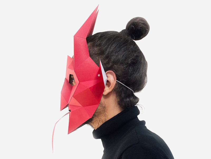 Devil Half Mask <br> DIY Paper Mask Template