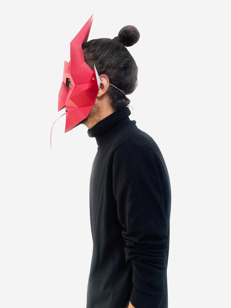 Devil Half Mask <br> DIY Paper Mask Template