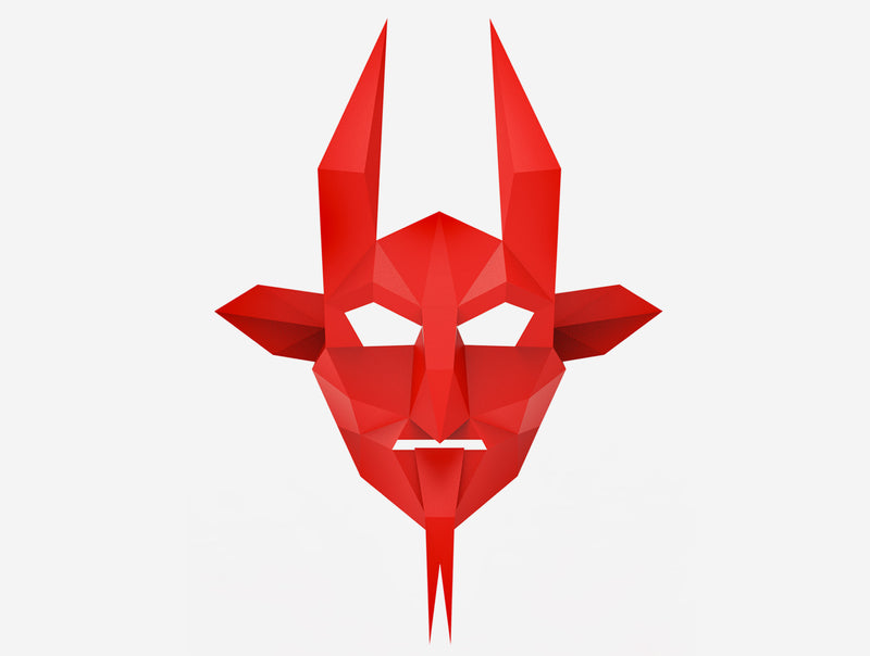 Devil Half Mask <br> DIY Paper Mask Template