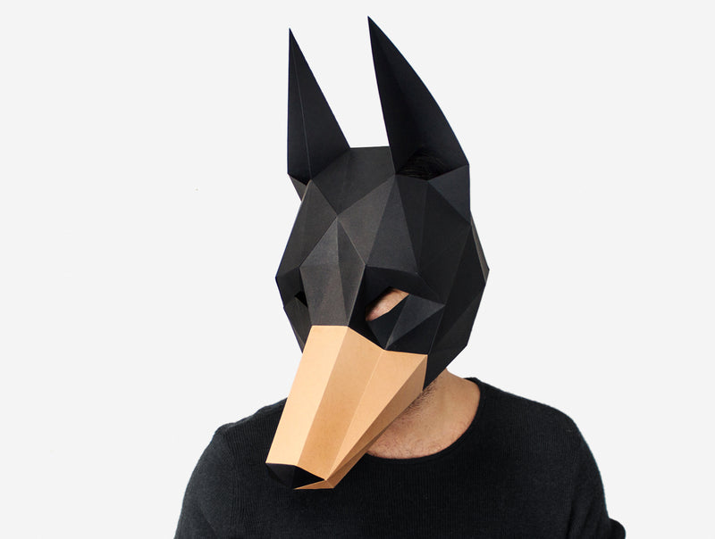 Doberman Dog Mask <br> DIY Paper Mask Template