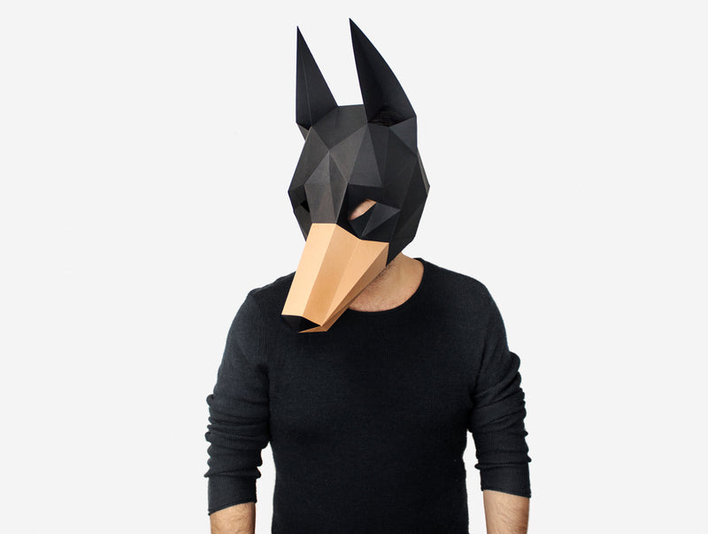 Doberman Dog Mask <br> DIY Paper Mask Template