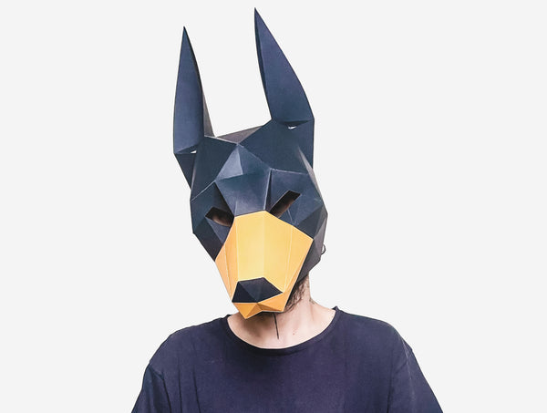 Doberman Dog Mask <br> DIY Paper Mask Template