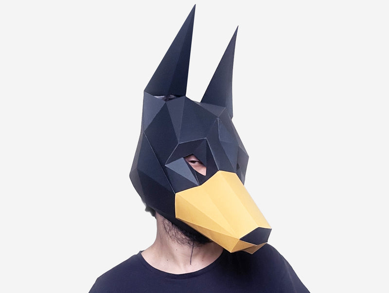 Doberman Dog Mask <br> DIY Paper Mask Template