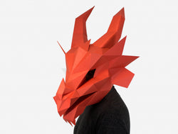 Fire Dragon Mask <br> DIY Paper Mask Template