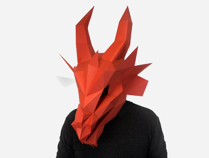 Fire Dragon Mask <br> DIY Paper Mask Template