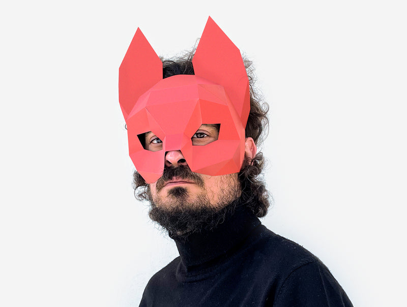 Fox Half Mask<br> DIY Paper Mask Template