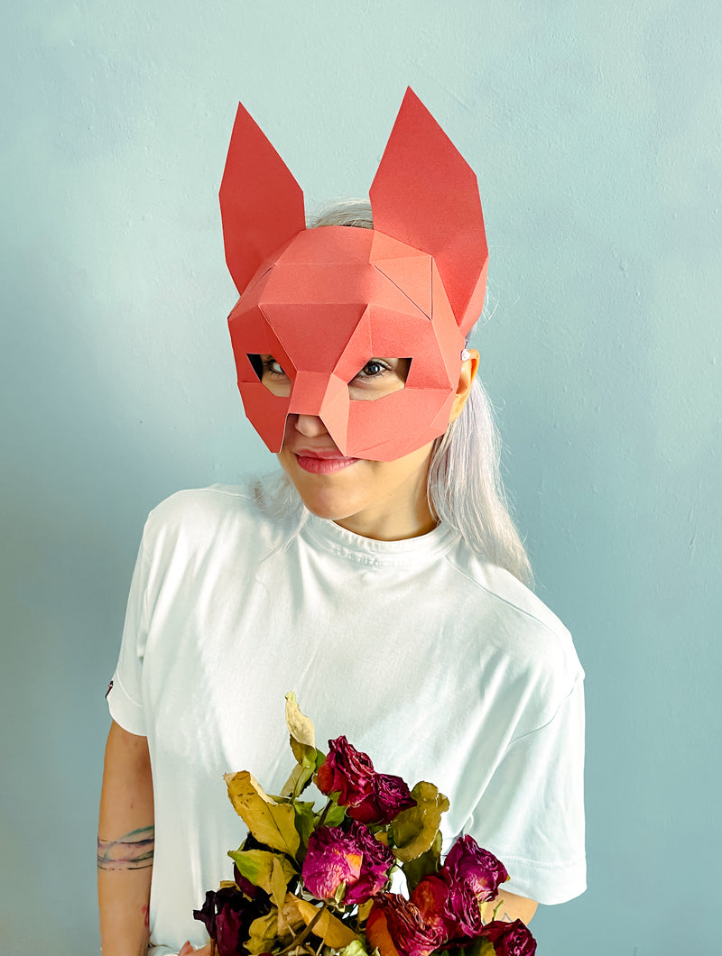 Fox Half Mask<br> DIY Paper Mask Template