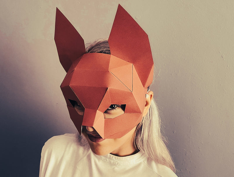 Fox Half Mask<br> DIY Paper Mask Template