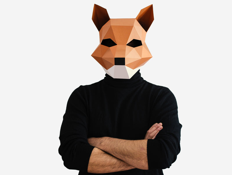 Fox Mask <br> DIY Paper Mask Template