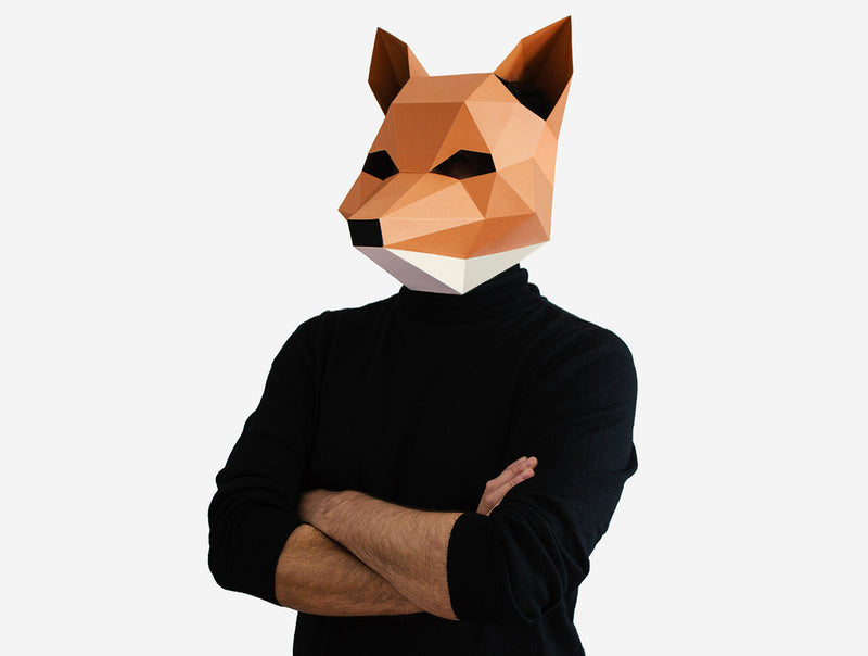 Fox Mask <br> DIY Paper Mask Template