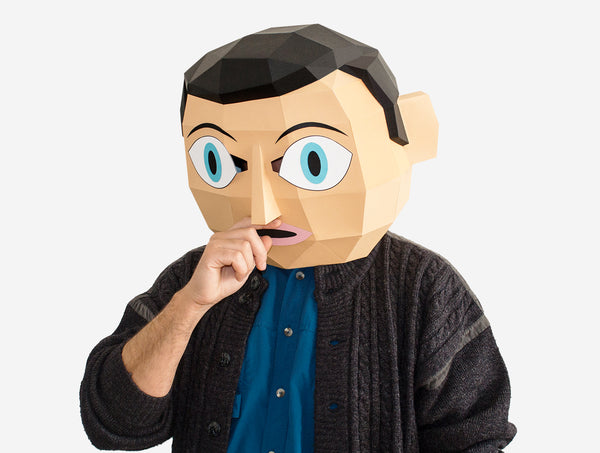 Frank Sidebottom Mask <br> DIY Paper Mask Template