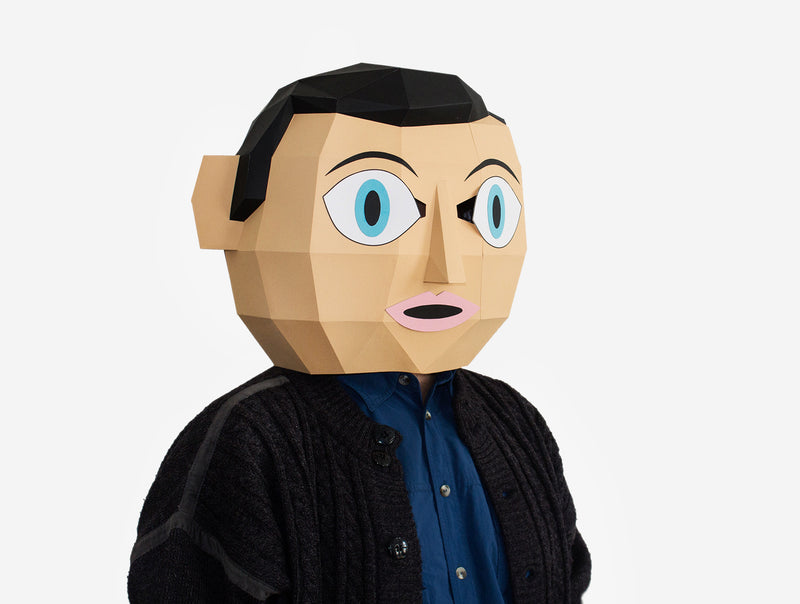 Frank Sidebottom Mask <br> DIY Paper Mask Template