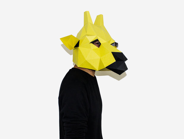 Giraffe Mask <br> DIY Paper Mask Template