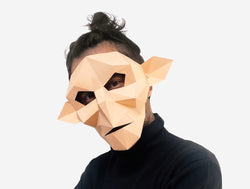 Goblin Half Mask<br> DIY Paper Mask Template