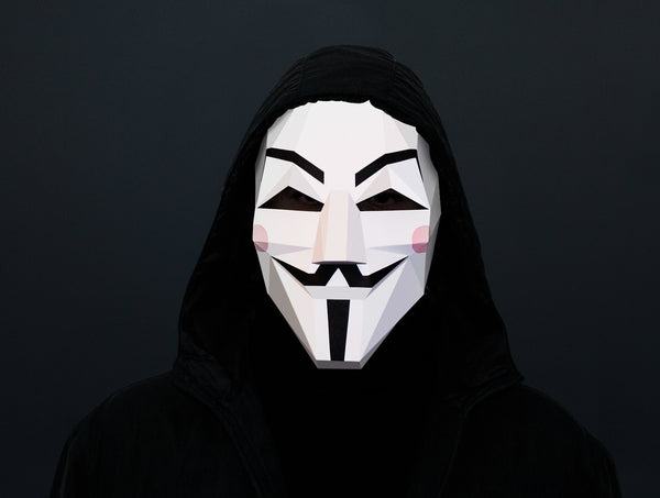 Guy Fawkes Vendetta Mask<br> DIY Paper Mask Template