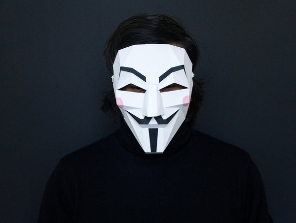 Guy Fawkes Vendetta Mask<br> DIY Paper Mask Template