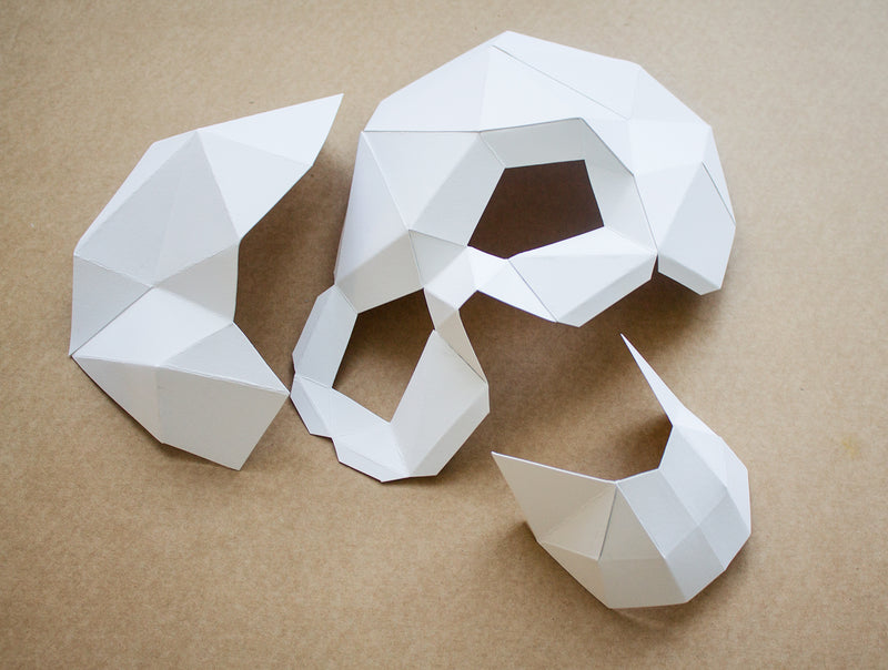 Half Skull Mask <br> DIY Paper Mask Template