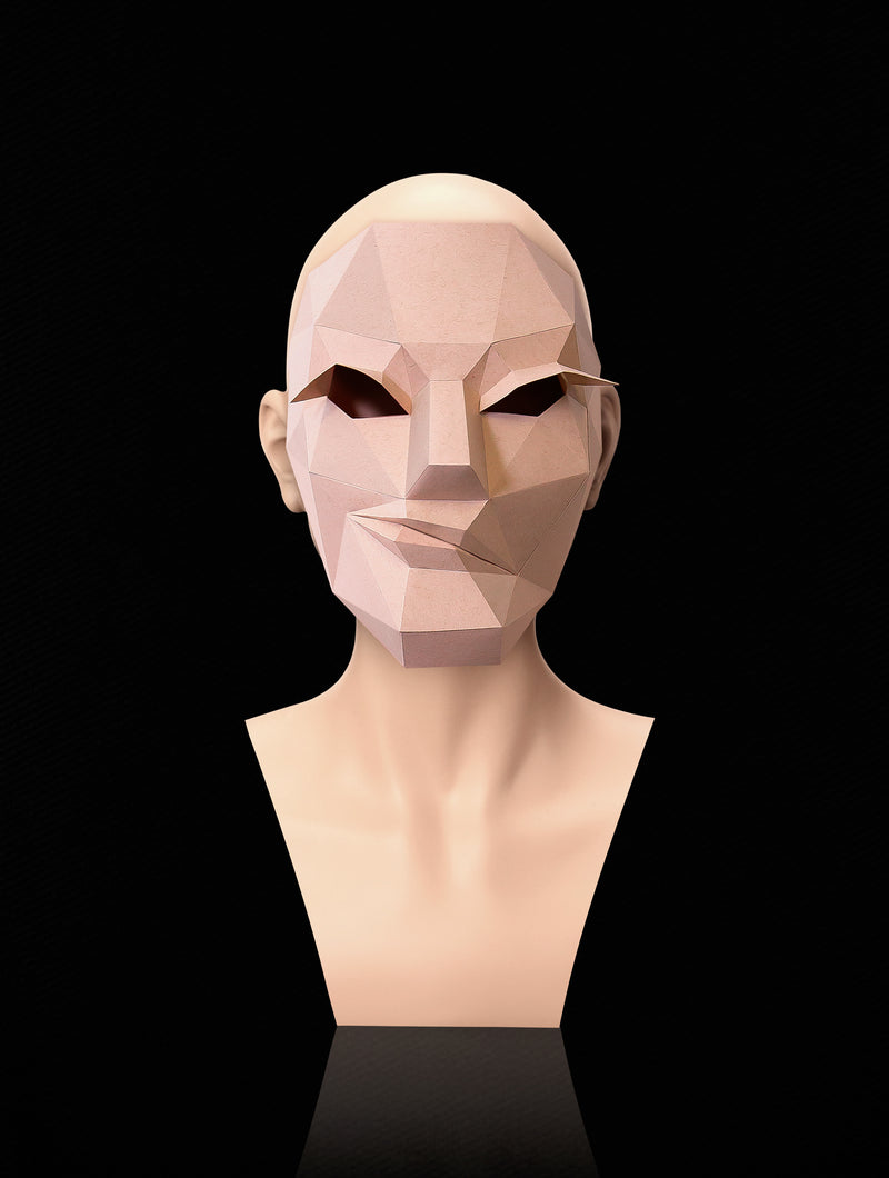 Grinning Half Mask <br> DIY Paper Mask Template