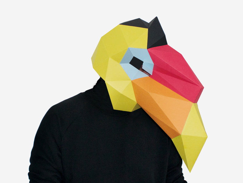 Hornbill Bird Mask <br> DIY Paper Mask Template