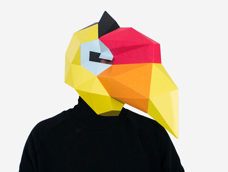 Hornbill Bird Mask <br> DIY Paper Mask Template