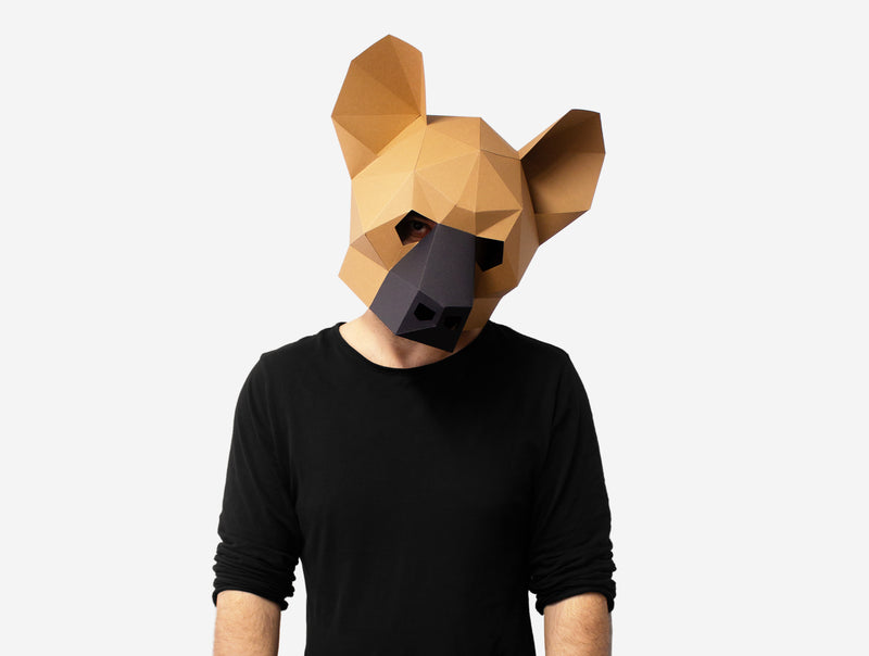 Hyena Mask <br> DIY Paper Mask Template