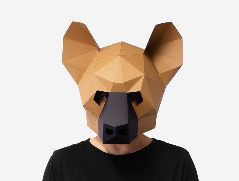 Hyena Mask <br> DIY Paper Mask Template