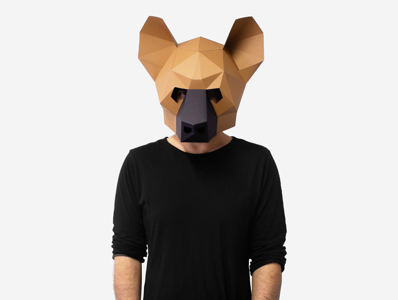 Hyena Mask <br> DIY Paper Mask Template