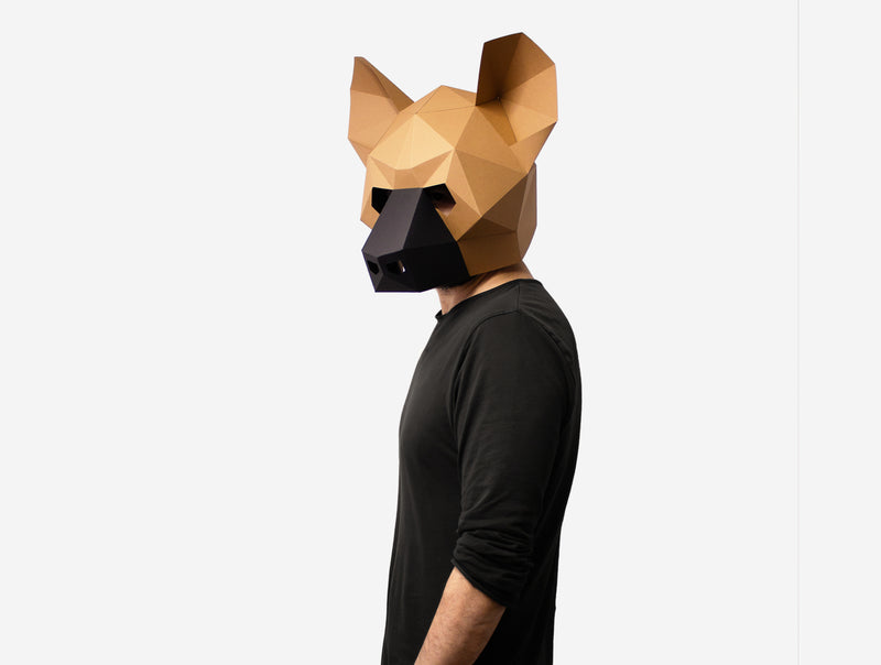 Hyena Mask <br> DIY Paper Mask Template