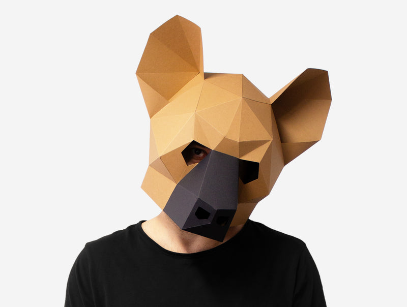 Hyena Mask <br> DIY Paper Mask Template