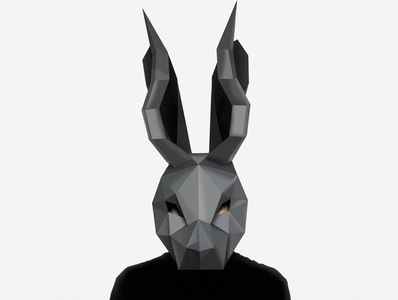 Jackalope Mask<br> DIY Paper Mask Template