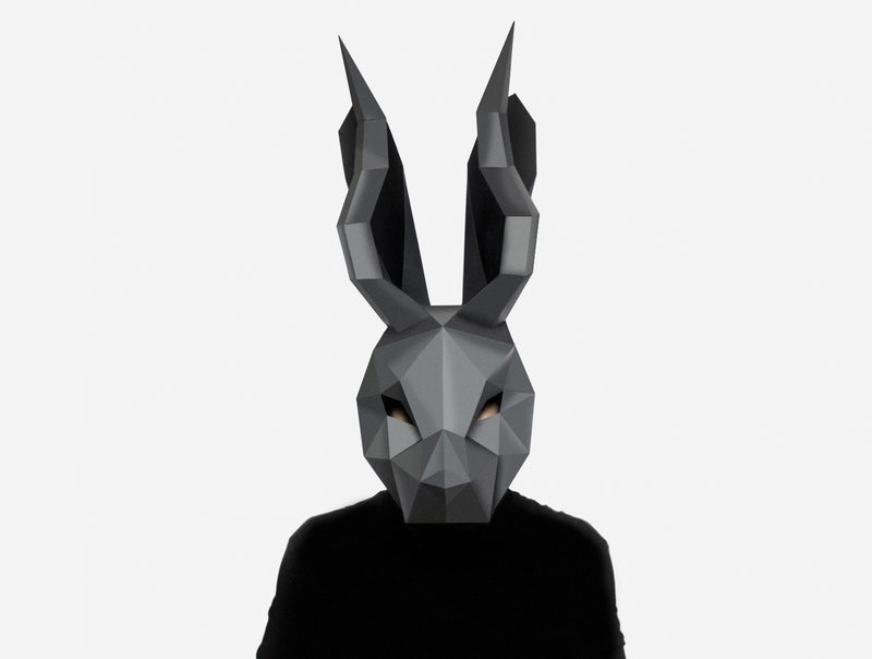 Jackalope Mask<br> DIY Paper Mask Template