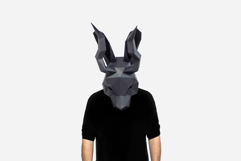 Jackalope Mask<br> DIY Paper Mask Template