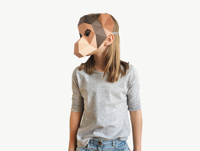 Kids Monkey Mask <br> DIY Paper Mask Template