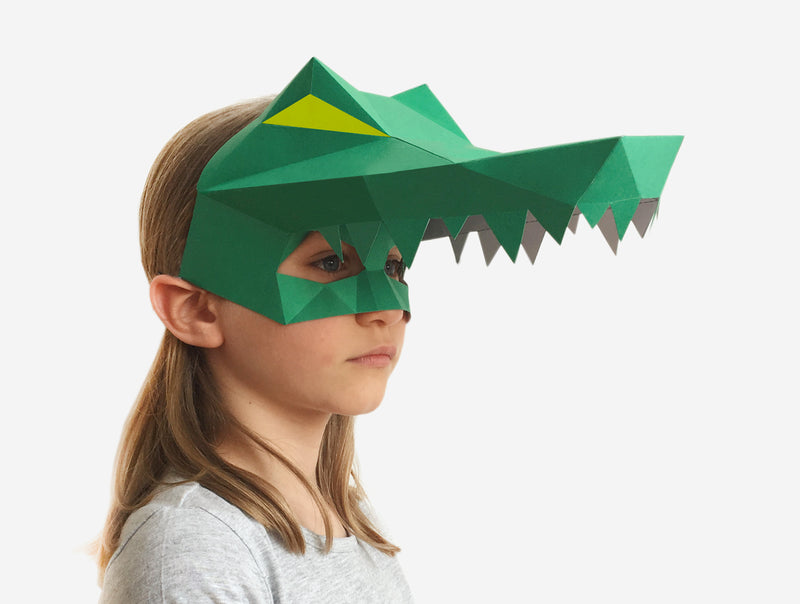 Kids Crocodile Mask <br> DIY Paper Mask Template