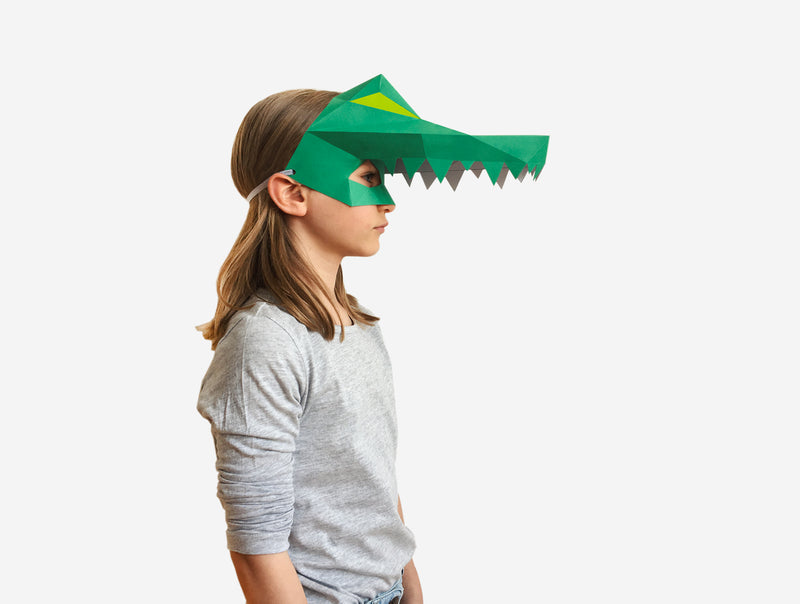 Kids Crocodile Mask <br> DIY Paper Mask Template