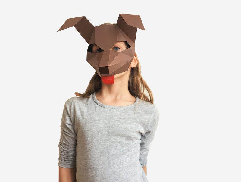 Kids Dog Mask <br> DIY Paper Mask Template