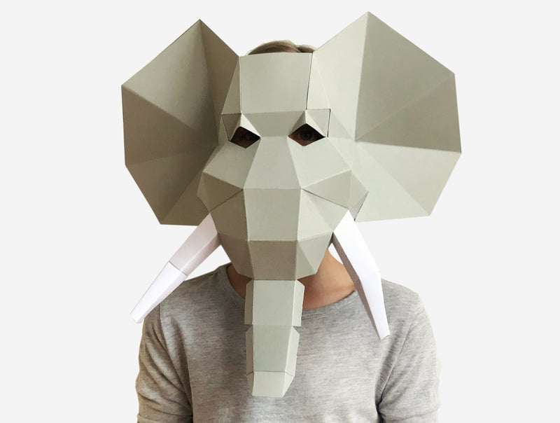 Kids Elephant Mask <br> DIY Paper Mask Template