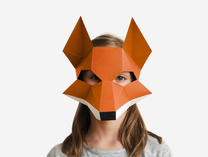 Kids Fox Mask <br> DIY Paper Mask Template